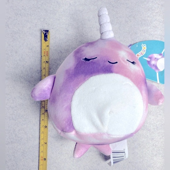 5” Squishmallows Kellytoy Plush Sealife Nabila the Purple Narwhal - Picture 4 of 4